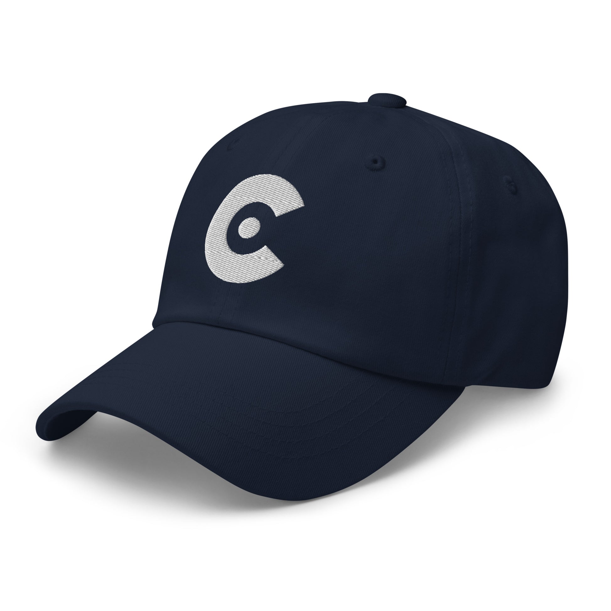 Navy cap with white cobblerose logo on the front