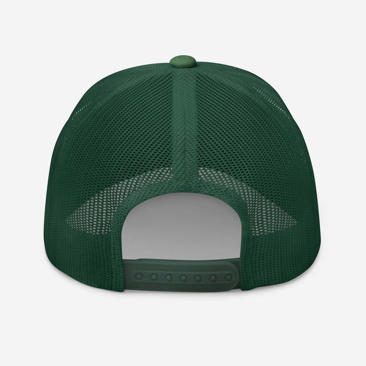 Green mesh cap on a light gray background