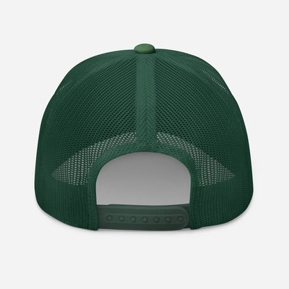 Green mesh cap on a light gray background