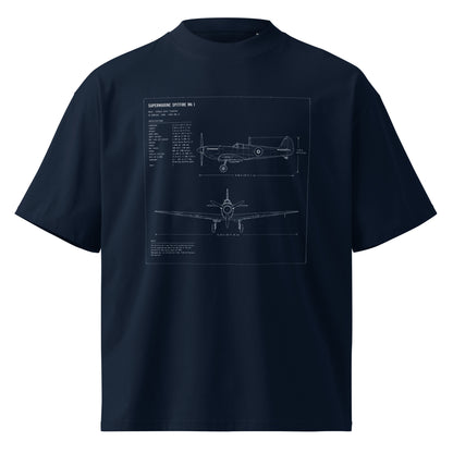 Navy t-shirt with a Mk1 Spitfire on the chest